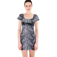 Black Floral Lace Pattern Short Sleeve Bodycon Dress