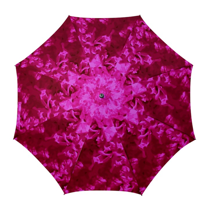 Hot Pink Floral Pattern Golf Umbrellas