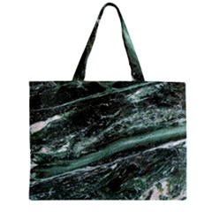 Green Marble Stone Texture Emerald  Zipper Mini Tote Bag by paulaoliveiradesign