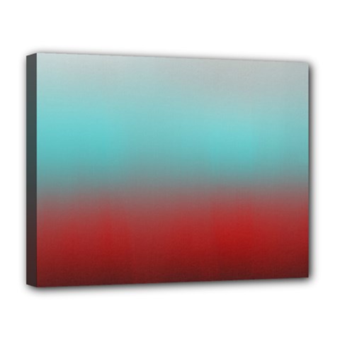 Frosted Blue And Red Canvas 14  X 11  by digitaldivadesigns
