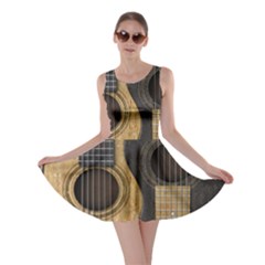 Old And Worn Acoustic Guitars Yin Yang Skater Dress by JeffBartels