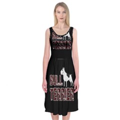 Bull Terrier  Midi Sleeveless Dress by Valentinaart