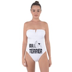 Bull Terrier  Tie Back One Piece Swimsuit by Valentinaart