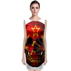Russian Flag Skull Classic Sleeveless Midi Dress by Valentinaart