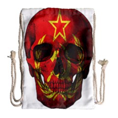 Russian Flag Skull Drawstring Bag (large) by Valentinaart