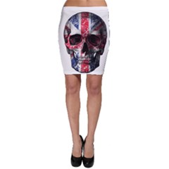 Uk Flag Skull Bodycon Skirt by Valentinaart