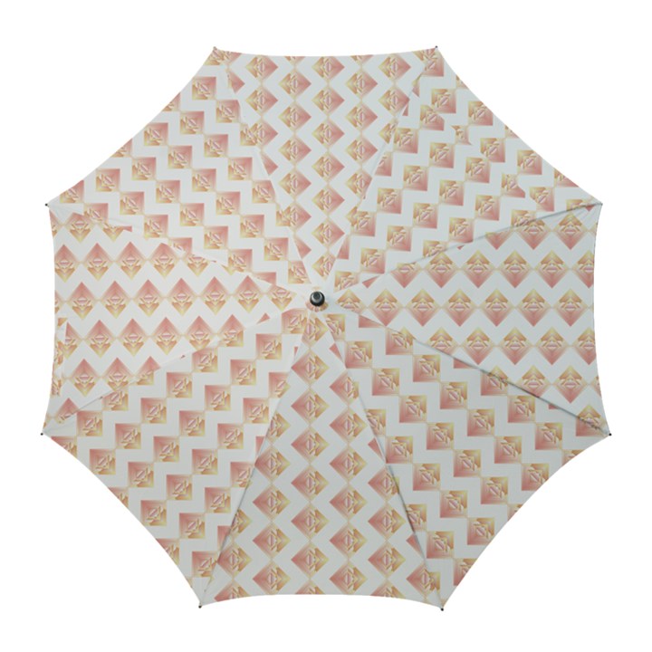 Geometric Losangle Pattern Rosy Golf Umbrellas