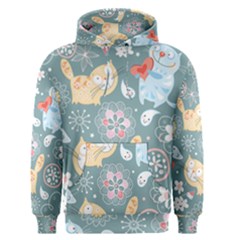 Cute Cat Background Pattern Men s Pullover Hoodie by BangZart