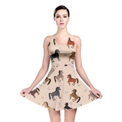 Horses For Courses Pattern Reversible Skater Dress by BangZart