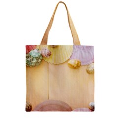 Sea Shell Pattern Zipper Grocery Tote Bag by paulaoliveiradesign