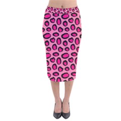 Cute Pink Animal Pattern Background Velvet Midi Pencil Skirt