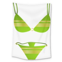 Green Swimsuit Large Tapestry by BangZart