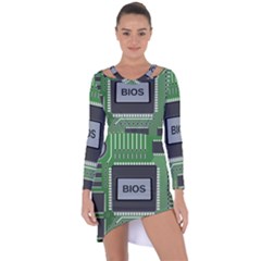 Computer Bios Board Asymmetric Cut-out Shift Dress by BangZart