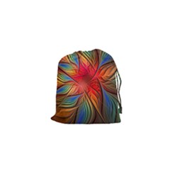 Vintage Colors Flower Petals Spiral Abstract Drawstring Pouches (xs)  by BangZart