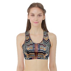 Traditional Batik Indonesia Pattern Sports Bra With Border by BangZart