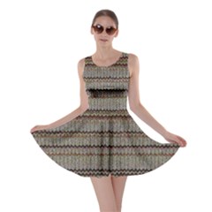 Stripy Knitted Wool Fabric Texture Skater Dress by BangZart