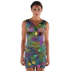 Starbursts Biploar Spring Colors Nature Wrap Front Bodycon Dress