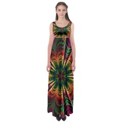Kaleidoscope Patterns Colors Empire Waist Maxi Dress by BangZart