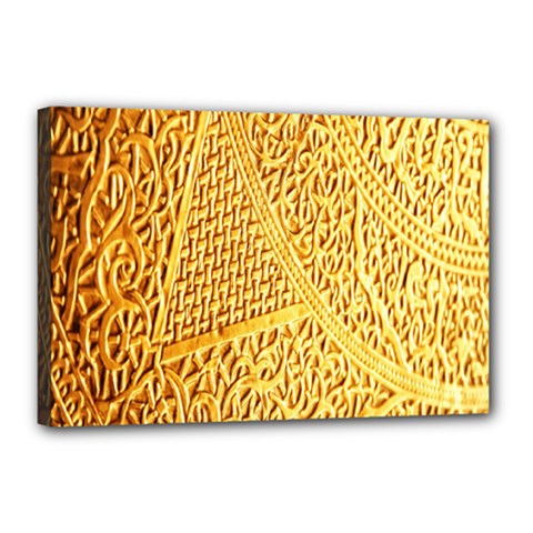 Gold Pattern Canvas 18  X 12  by BangZart