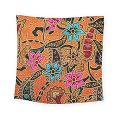 Colorful The Beautiful Of Art Indonesian Batik Pattern(1) Square Tapestry (small) by BangZart