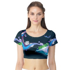 Gonzo s Vip Blue Member Short Sleeve Crop Top (tight Fit)