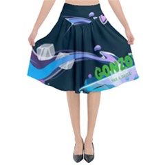 Gonzo s Vip Blue Member Flared Midi Skirt by LimeGreenFlamingo