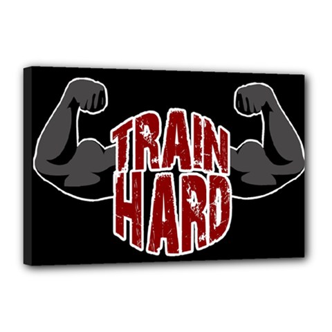 Train Hard Canvas 18  X 12  by Valentinaart
