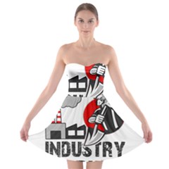 Industry Worker  Strapless Bra Top Dress by Valentinaart