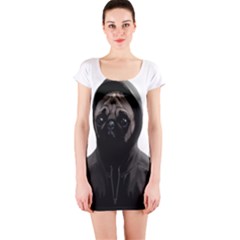Gangsta Pug Short Sleeve Bodycon Dress by Valentinaart