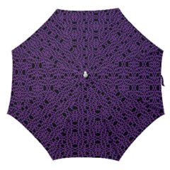 Triangle Knot Purple And Black Fabric Straight Umbrellas by BangZart