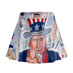 Independence Day United States Of America Mini Flare Skirt by BangZart