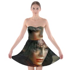 Digital Fantasy Girl Art Strapless Bra Top Dress by BangZart