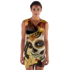 Fantasy Girl Art Wrap Front Bodycon Dress
