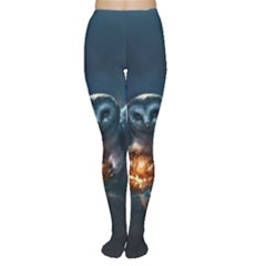 Owl And Fire Ball Women s Tights by BangZart