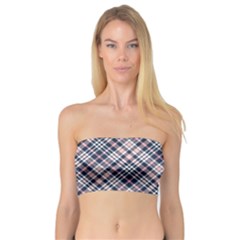 Navy And Pink Diagonal Plaid Bandeau Top by NorthernWhimsy