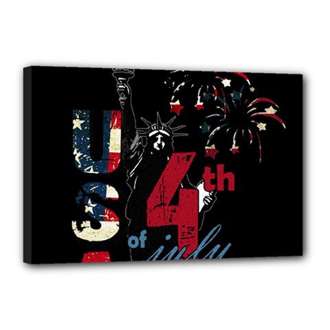 4th Of July Independence Day Canvas 18  X 12  by Valentinaart