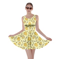 Yellow Beehives And Honey Pattern Skater Dress