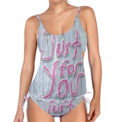 Letters Quotes Grunge Style Design Tankini Set by dflcprints