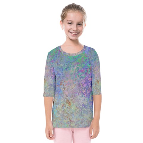 Colorful Pattern Blue And Purple Colormix Kids  Quarter Sleeve Raglan Tee by paulaoliveiradesign