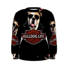 Bulldog Biker Women s Sweatshirt by Valentinaart