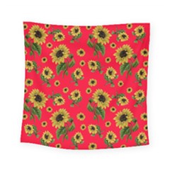 Sunflowers Pattern Square Tapestry (small) by Valentinaart