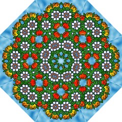 Cute Floral Mandala  Folding Umbrellas by paulaoliveiradesign