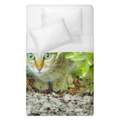 Hidden Domestic Cat With Alert Expression Duvet Cover (single Size) by dflcprints