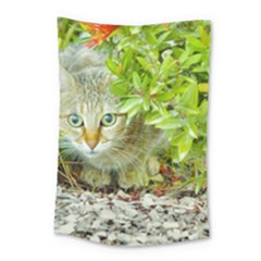 Hidden Domestic Cat With Alert Expression Small Tapestry by dflcprints