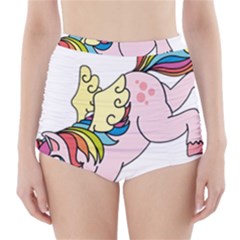 Unicorn Arociris Raimbow Magic High-waisted Bikini Bottoms by Nexatart