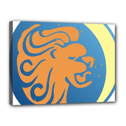 Lion Zodiac Sign Zodiac Moon Star Canvas 16  X 12  by Nexatart