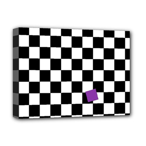 Dropout Purple Check Deluxe Canvas 16  X 12   by designworld65