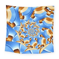 Gold Blue Bubbles Spiral Square Tapestry (large) by designworld65