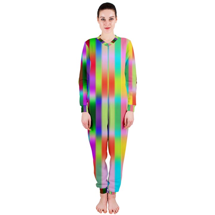 Multicolored Irritation Stripes OnePiece Jumpsuit (Ladies) 