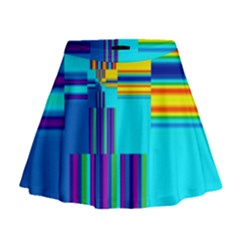 Colorful Endless Window Mini Flare Skirt by designworld65